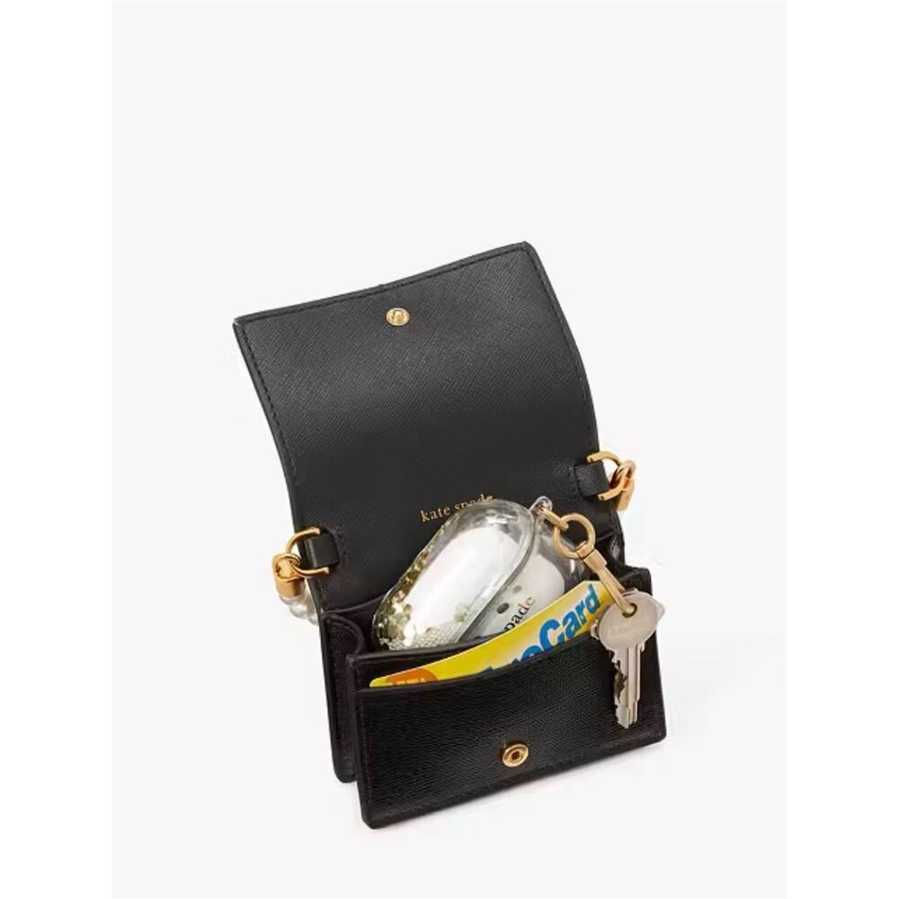 kate spade Black Pearl-Handle Mini Crossbody with Gold Chain - Picture 7 of 7